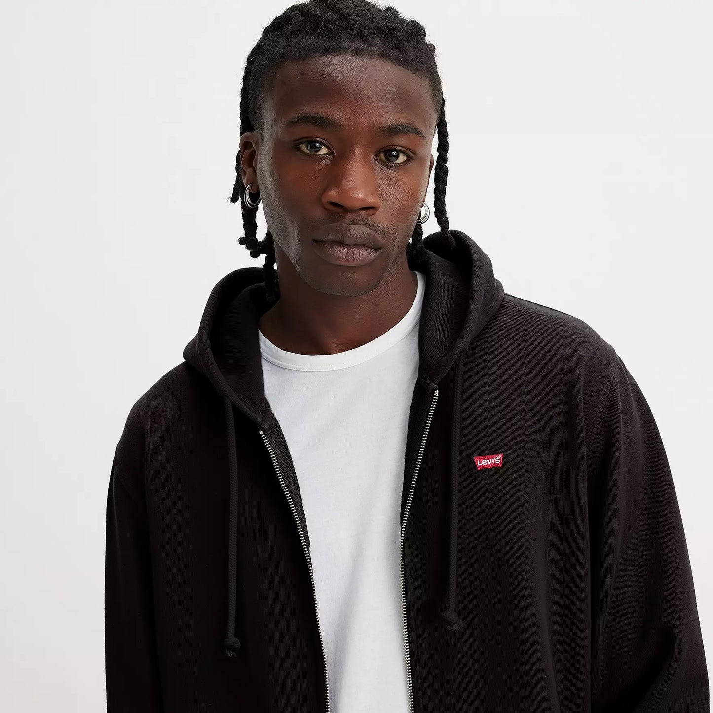 Felpa Levis full zip con cappuccio nero