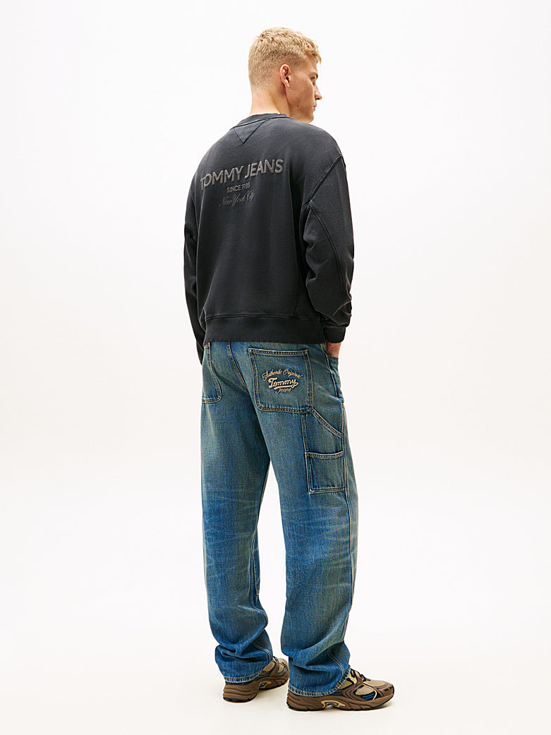 Felpa Tommy jeans 90S girocollo nero