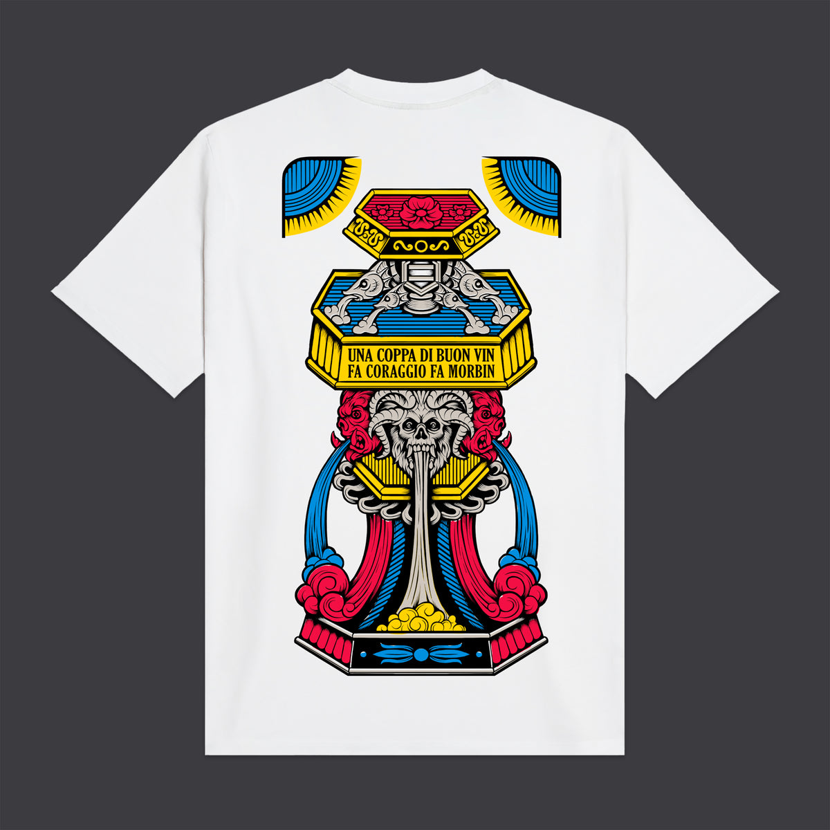 T-Shirt Asso di coppe bianco