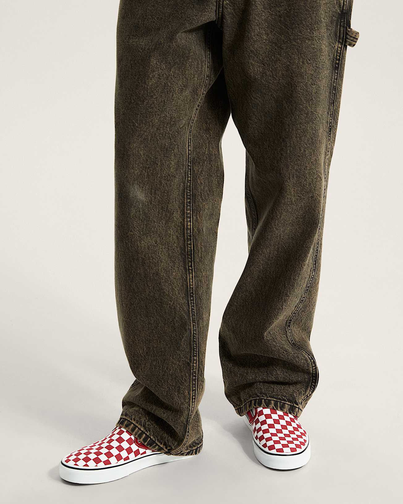 Vans Classic Slip-On checkerboard scacchi rosso