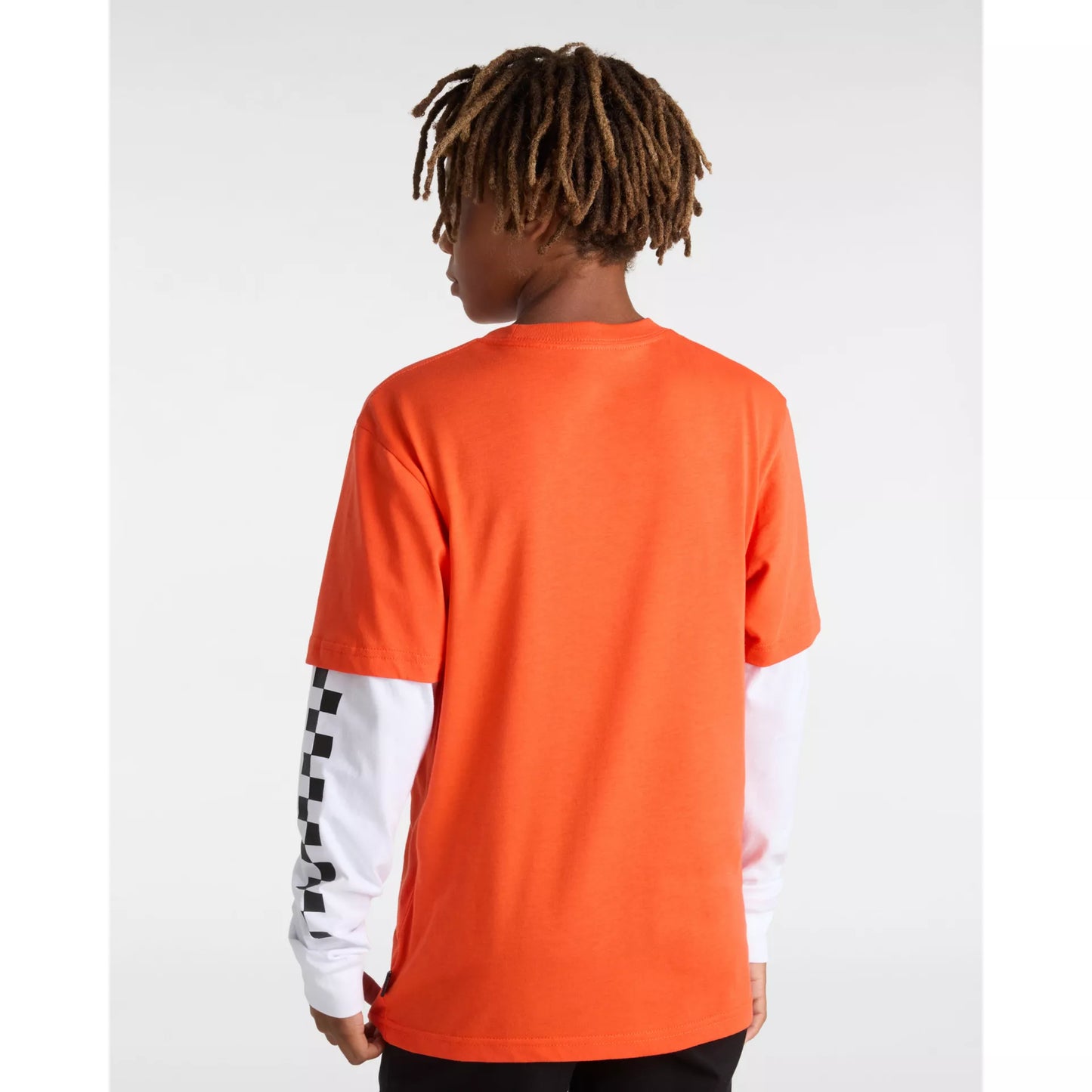 T-Shirt Vans a manica lunga a scacchi arancio - 8/16 ANNI