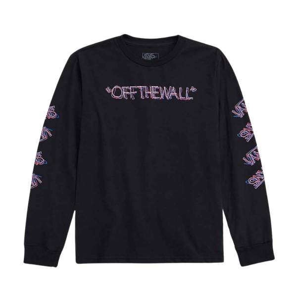 T-Shirt Scribbled a manica lunga nero - 8/16 ANNI