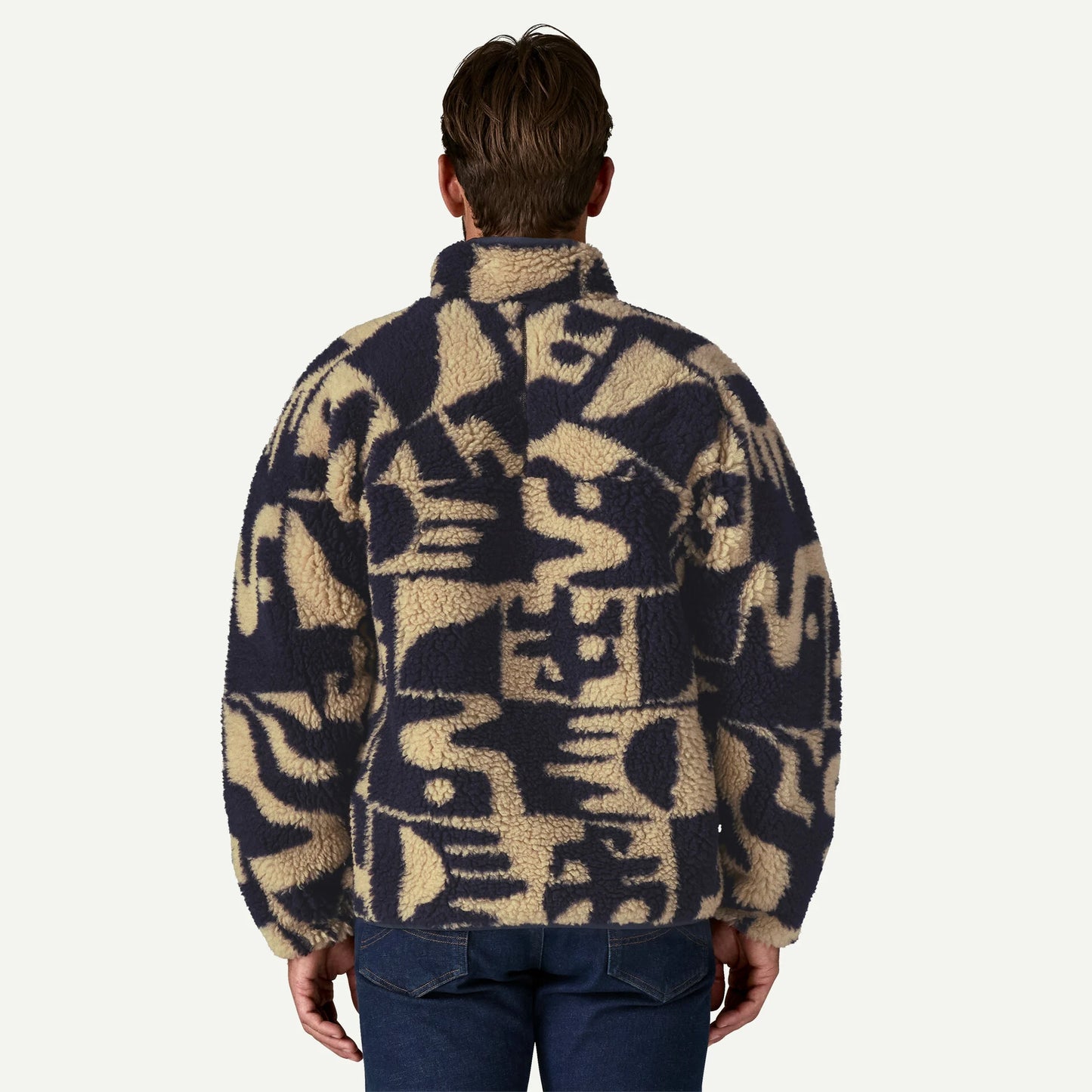 Giacca Natural blend retro reversibile panna/fantasia