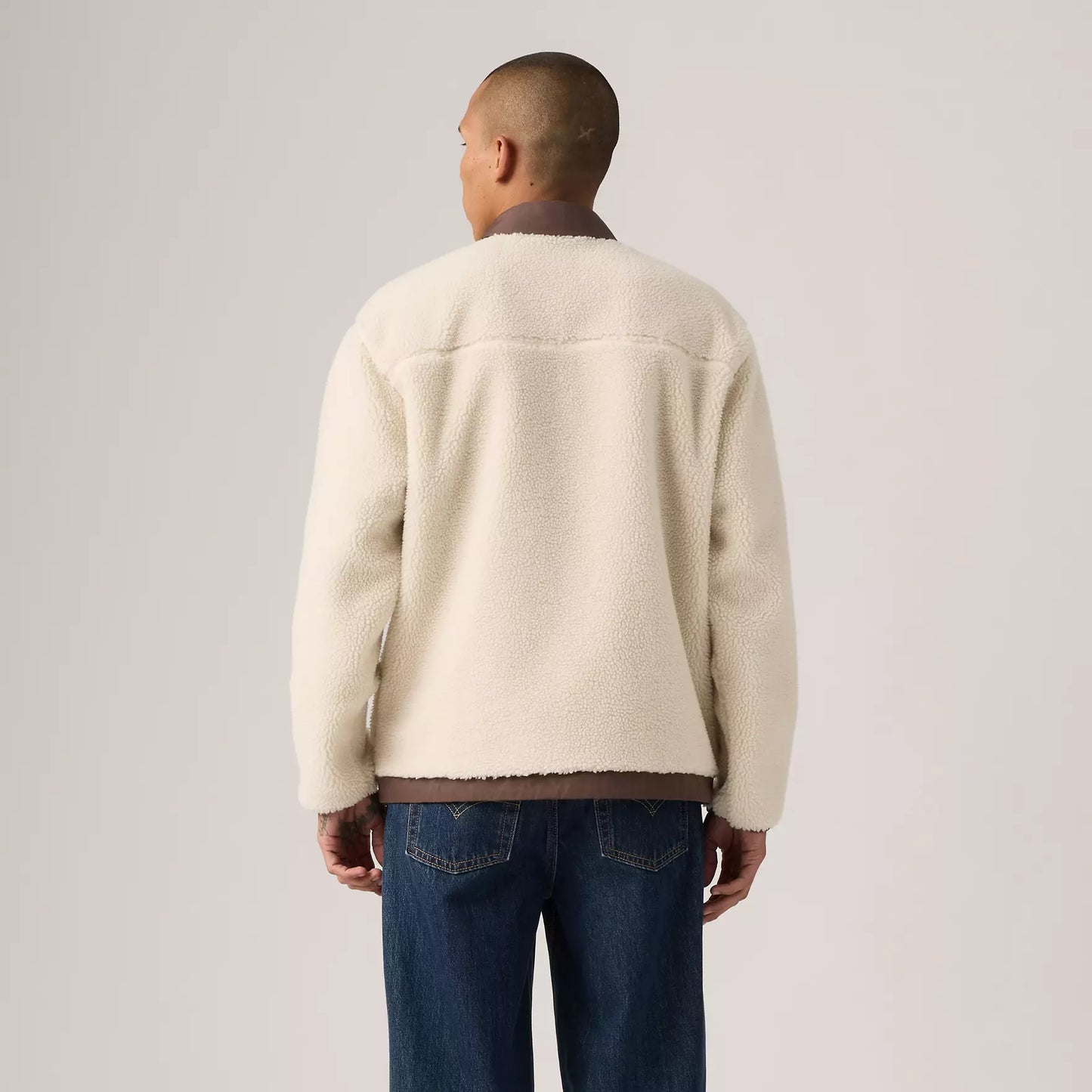 Giacca Joonie sherpa panna/marrone