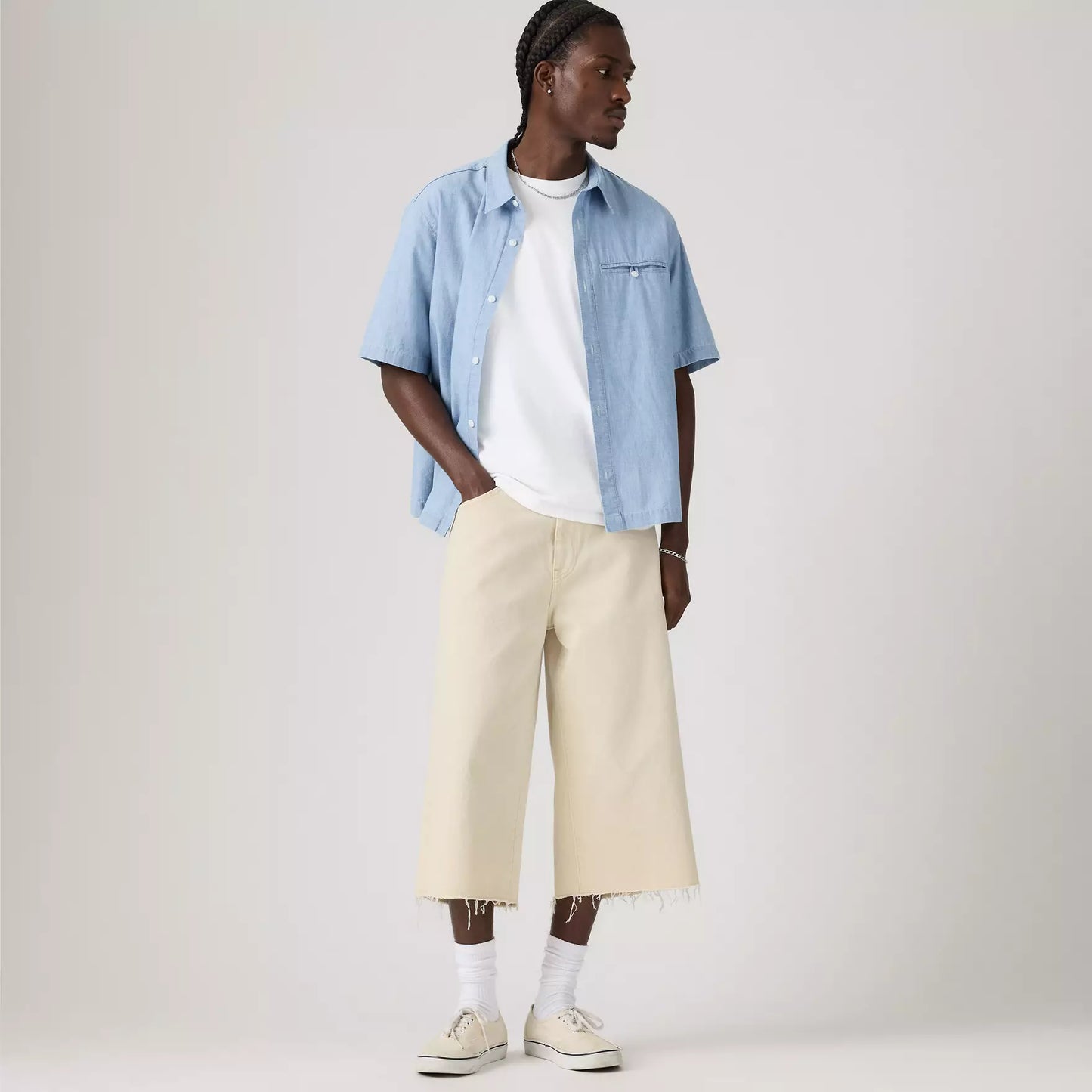 Pantaloncini Levi's® 478 capri in denim panna