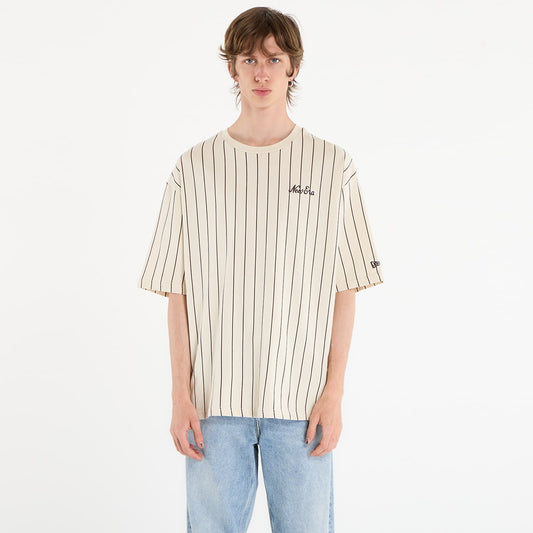 T-Shirt New Era a righe panna