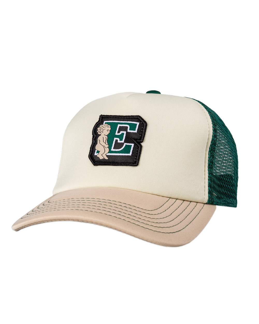 Cappellino Ecode retinato panna/verde