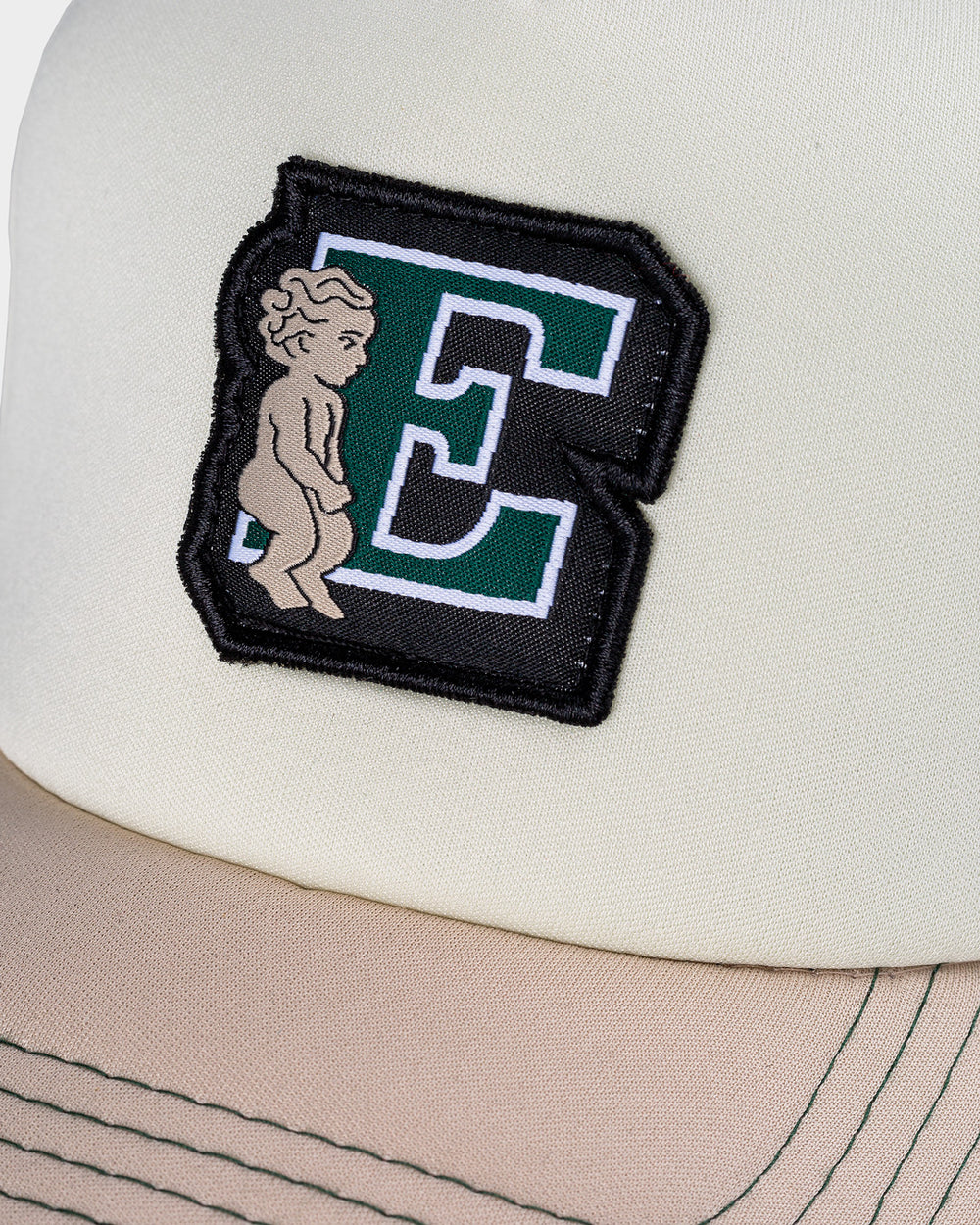 Cappellino Ecode retinato panna/verde