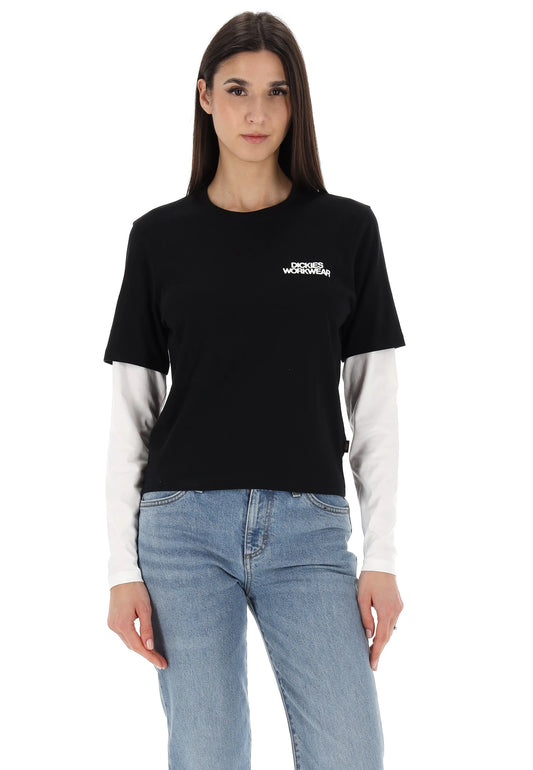 T-shirt Torrey manica lunga e corta nero/bianco