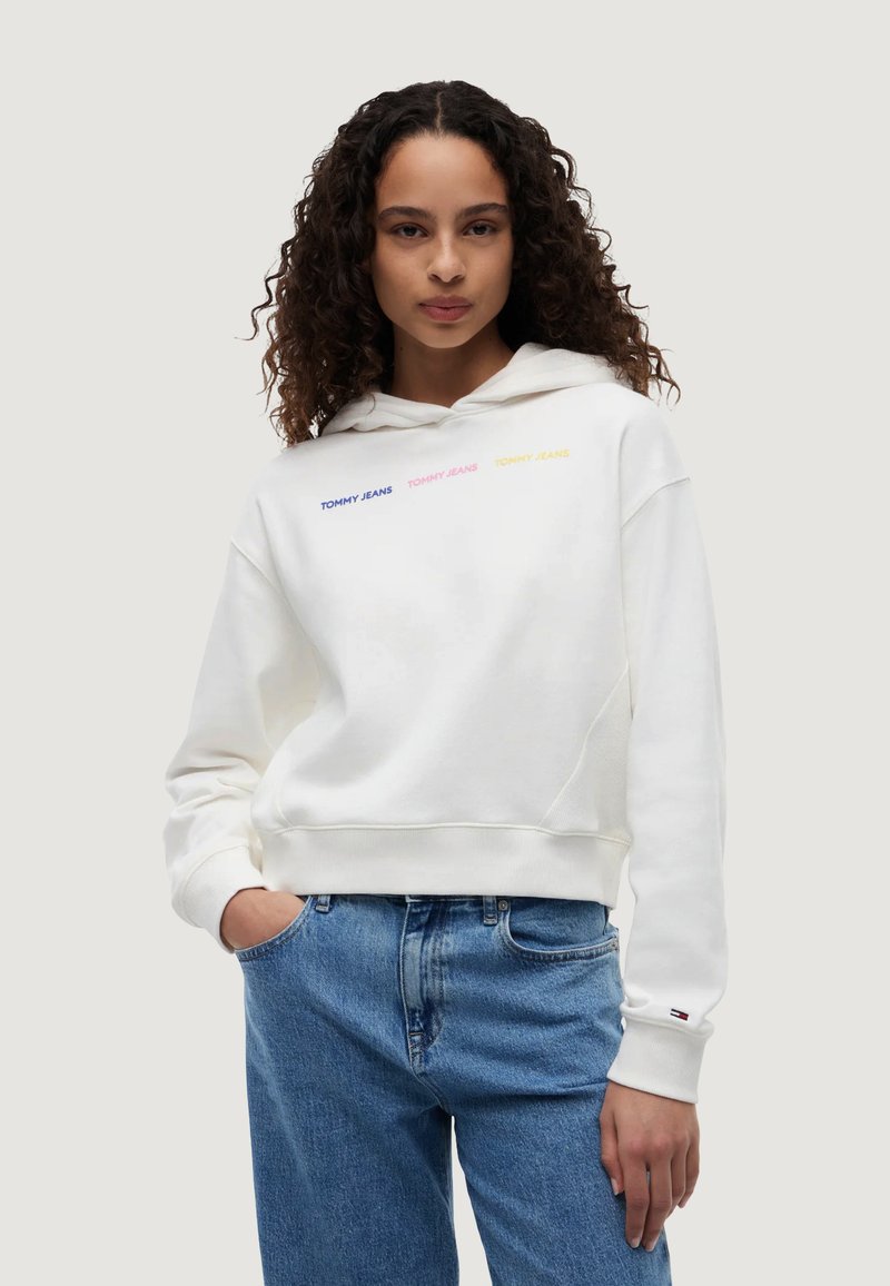 Felpa Tommy jeans con cappuccio bianco