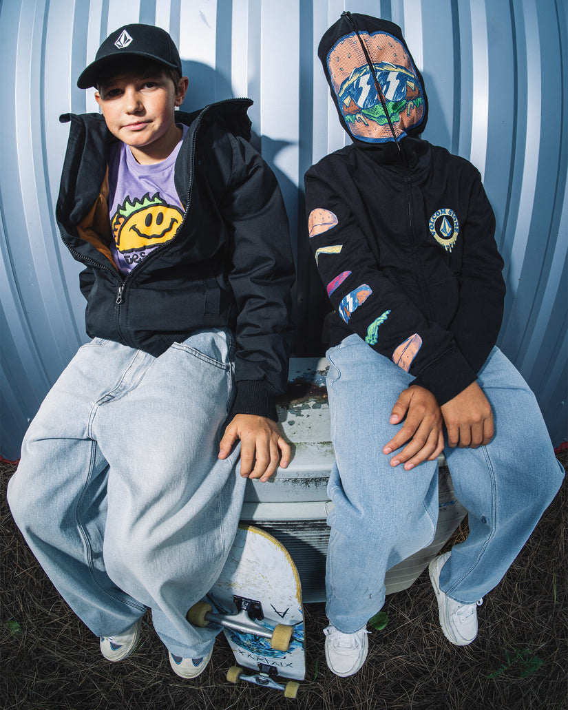 Felpa Burgstone full zip con cappuccio nero - 8/14 ANNI