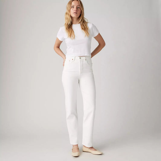 Jeans Ribcage ankle bianco