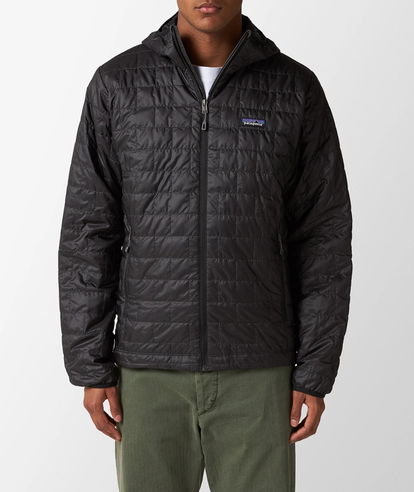 Giacca Nano puff con cappuccio nero