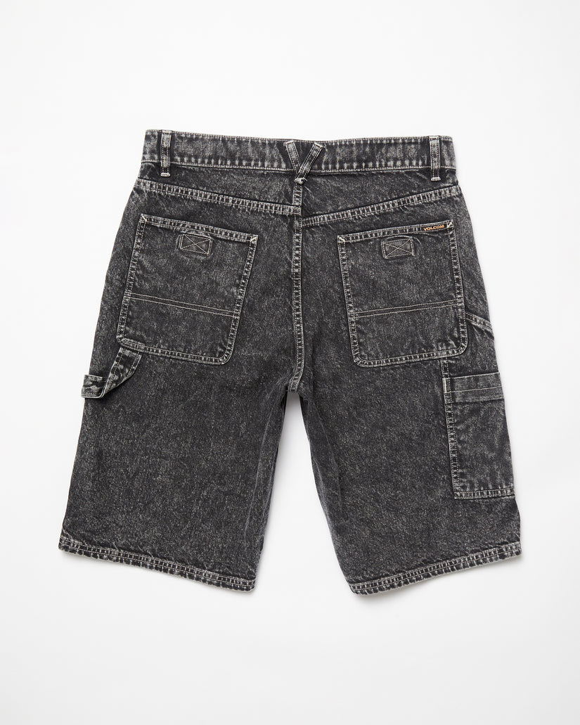 Pantaloncini Labored denim nero slavato