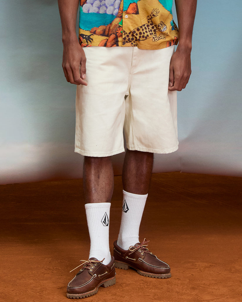 Pantaloncini Billow denim panna