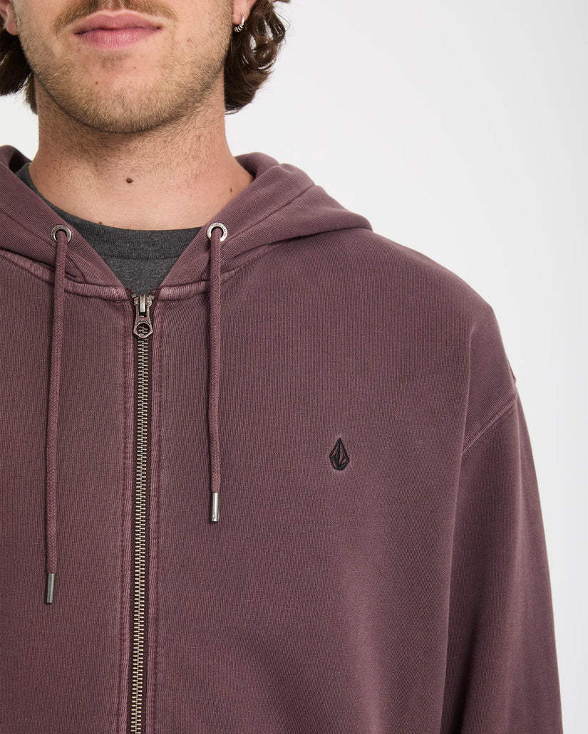 Felpa Single stone full zip con cappuccio bordeaux