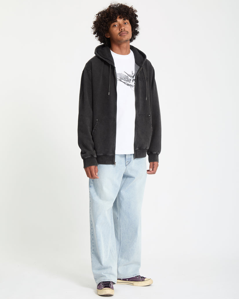 Felpa Studder full zip con cappuccio grigio topo