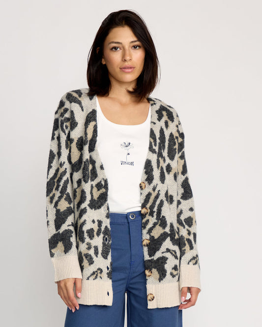 Cardigan a maglioncino Wylding out leopardato