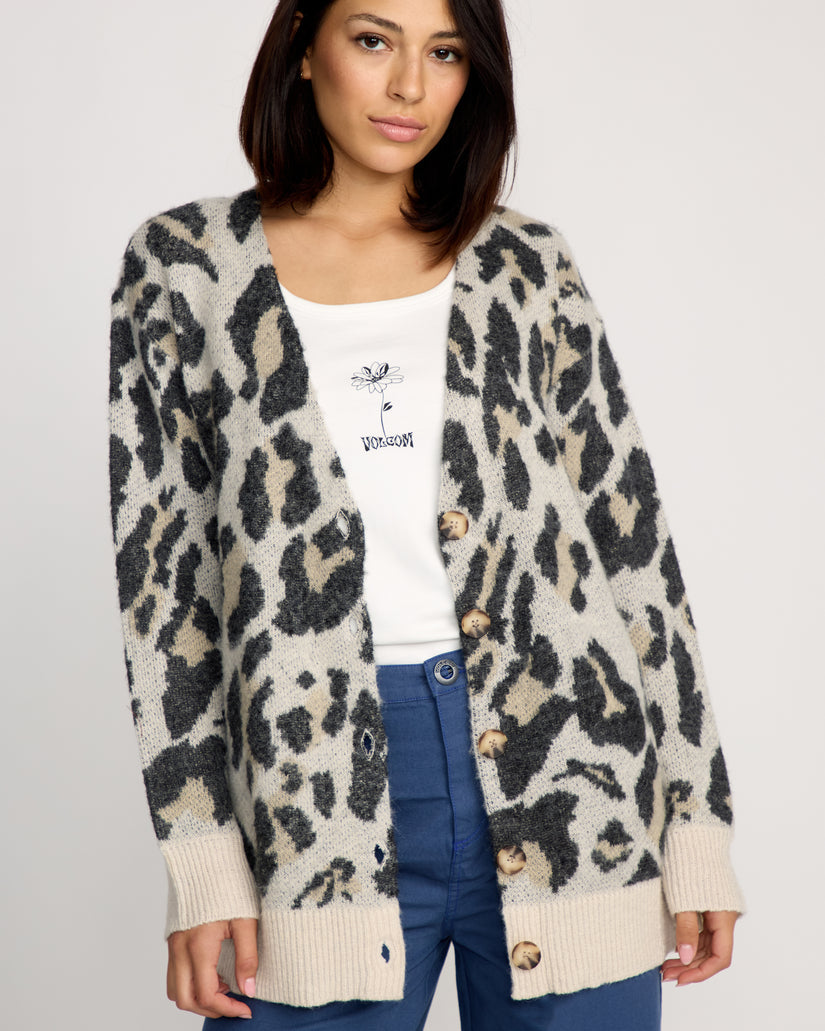 Cardigan a maglioncino Wylding out leopardato