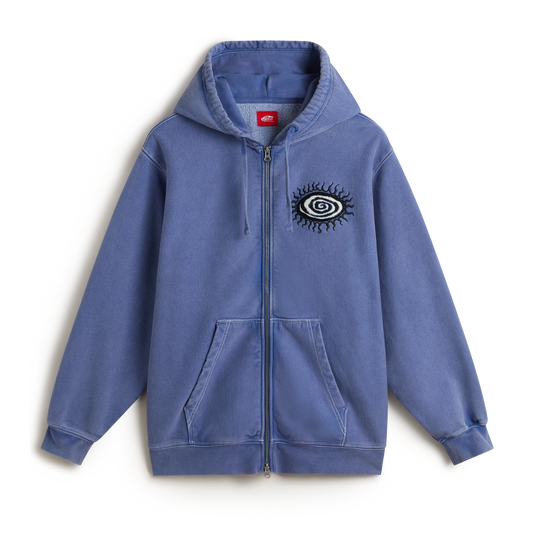 Felpa Sun full zip con cappuccio celeste