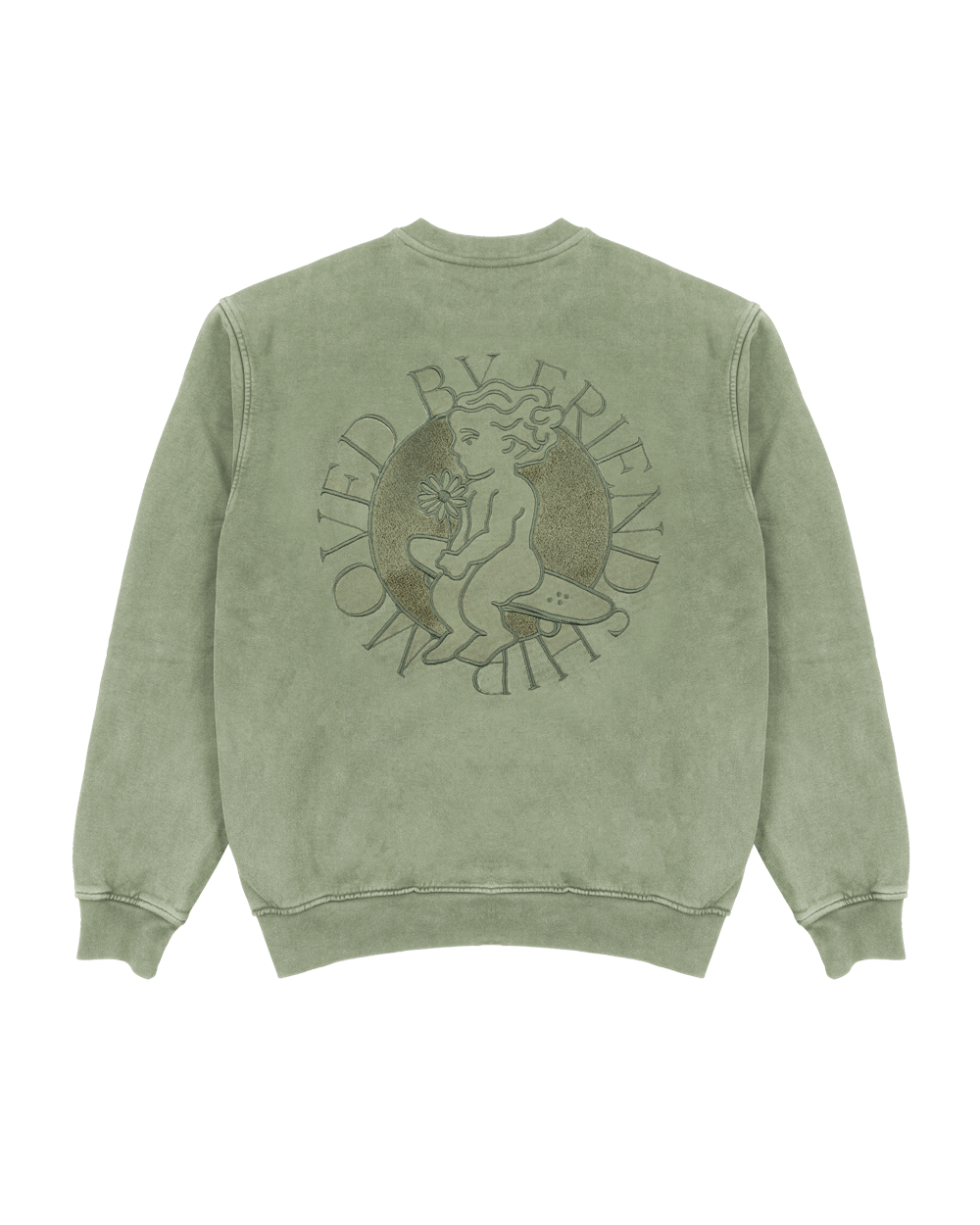 Felpa Icon flower girocollo verde