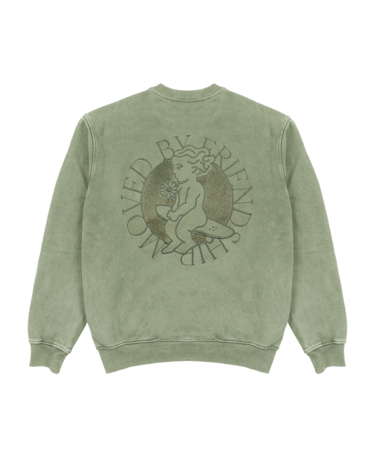 Felpa Icon flower girocollo verde