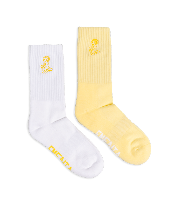 Calze Ikon giallo/bianco - 2 paia