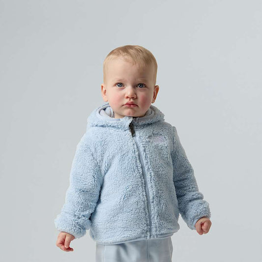 Felpa teddy baby Campshire full zip con cappuccio celeste - 0/24 MESI