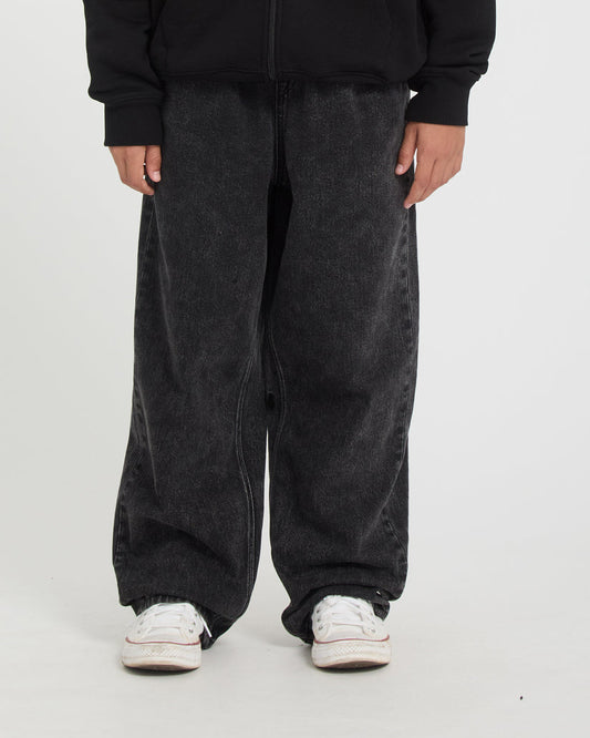 Jeans Freazy loose denim nero slavato - 8/14 ANNI