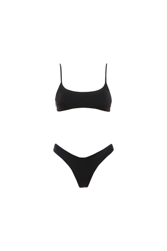 Bikini Dora lycra lucida nero