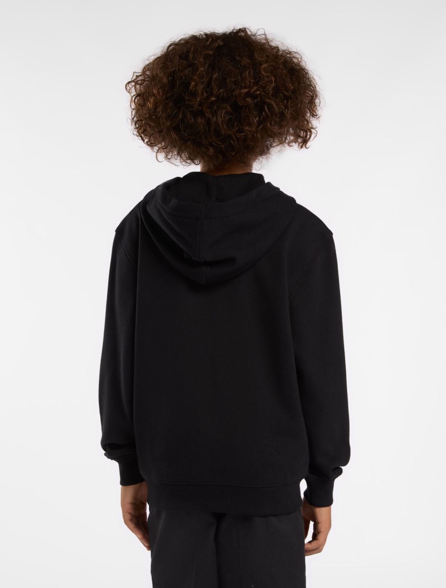 Felpa Terry full zip con cappuccio nero - 4/16 ANNI