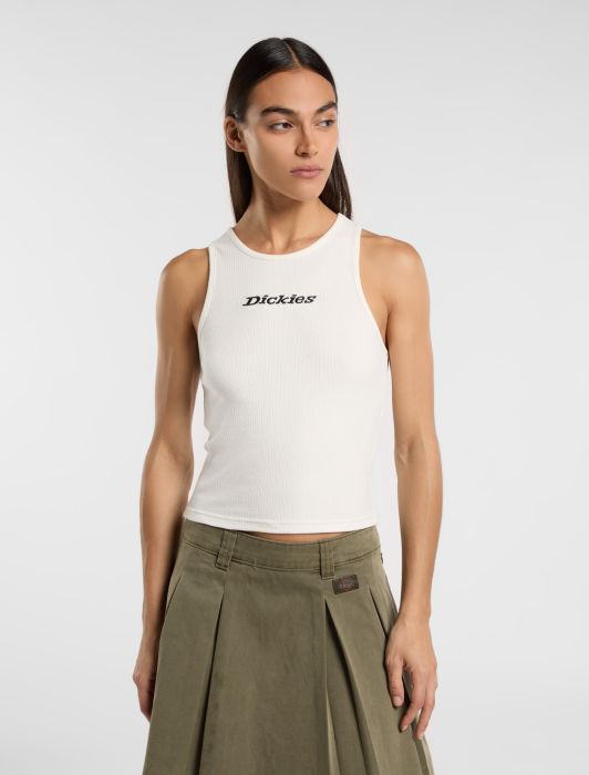 Canotta Rib a coste verde bianco