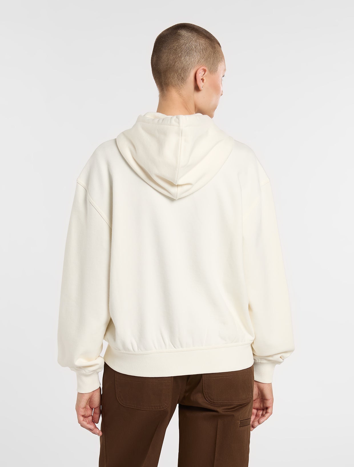 Felpa Deshler con cappuccio full zip bianco