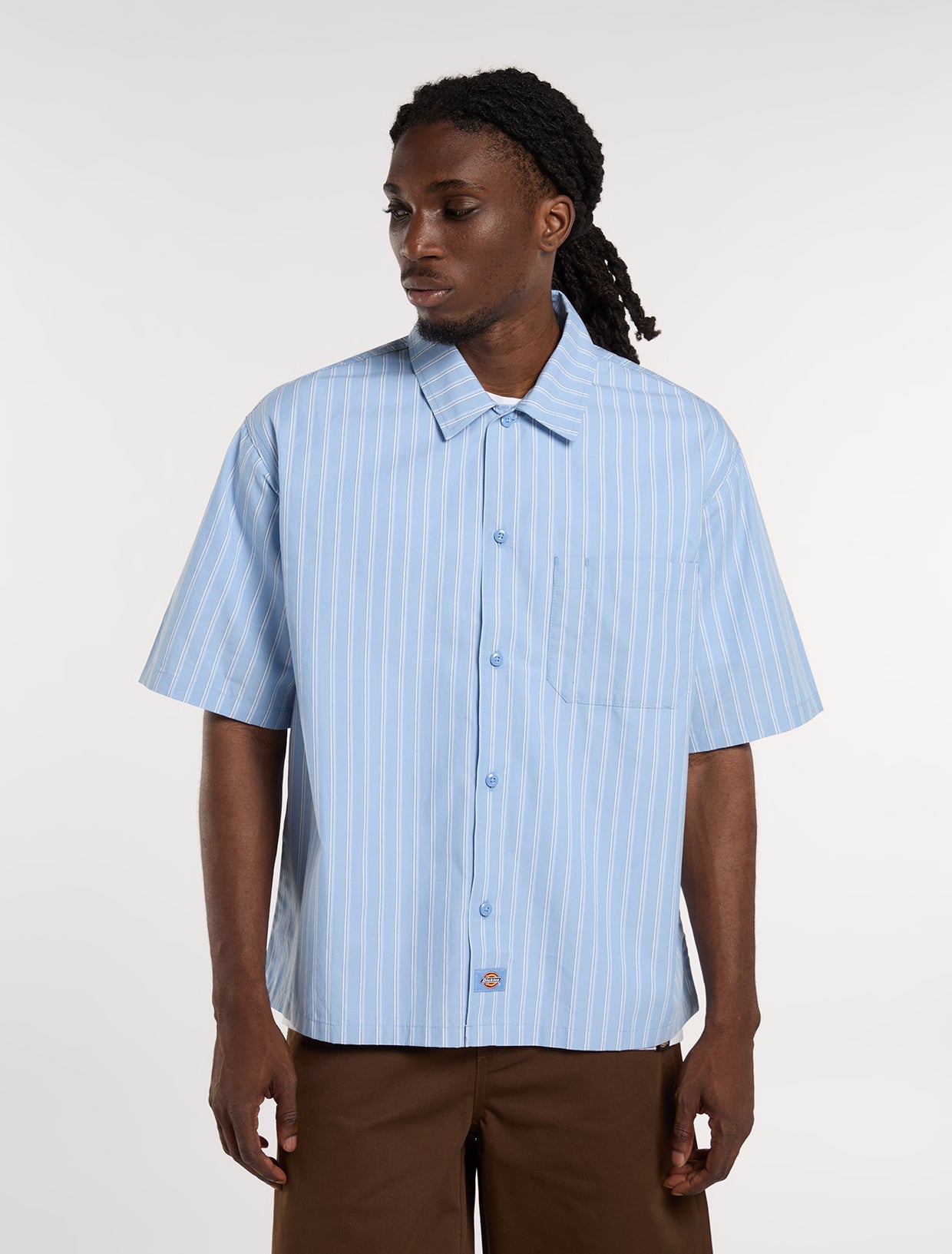 Camicia Venedocia a righe celeste