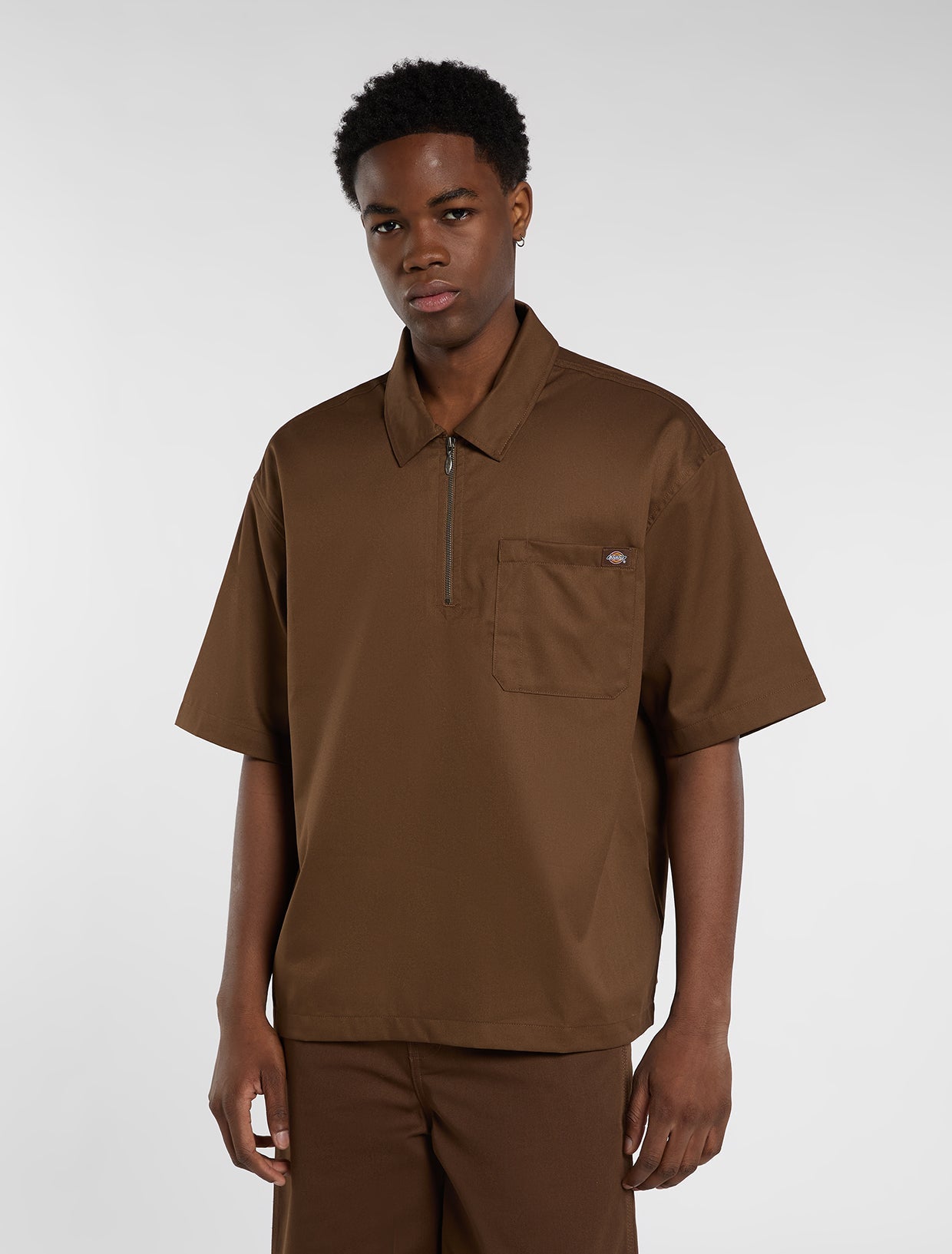Camicia Cadiz 1/4 zip marrone