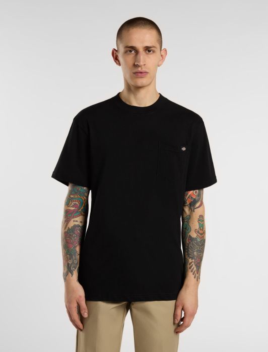 T-Shirt Heavyweight con taschino nero