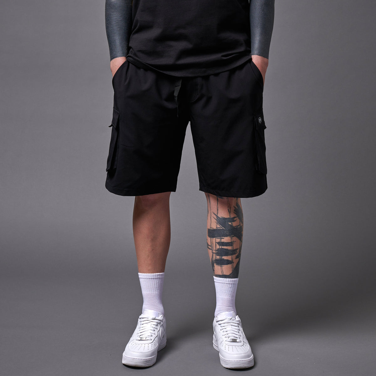Pantaloncini Techno cargo nero