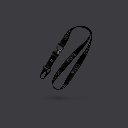 Cordino portachiavi riflettente nero