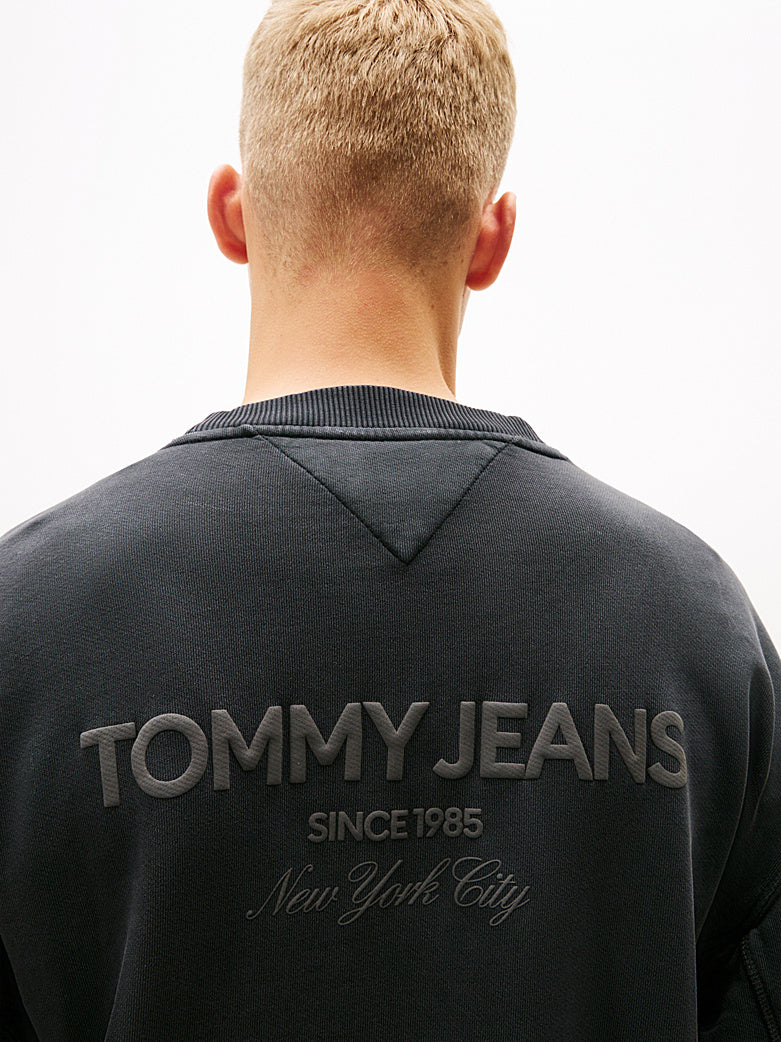 Felpa Tommy jeans 90S girocollo nero