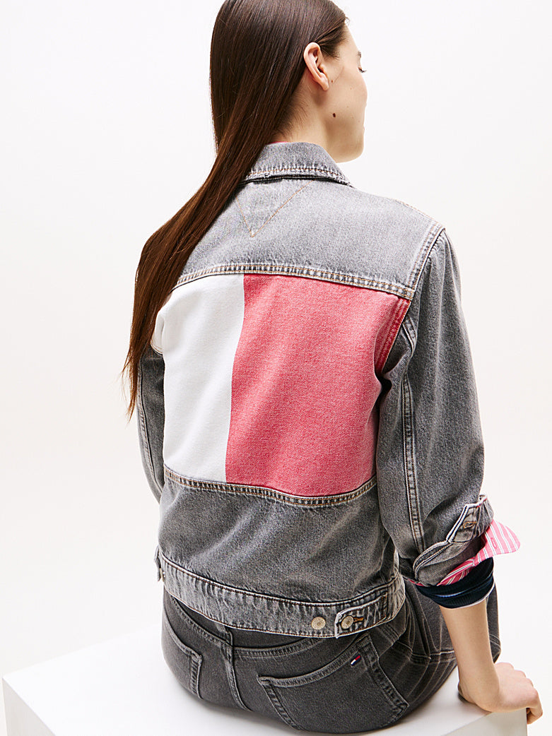 Giacca Tommy jeans in denim grigio