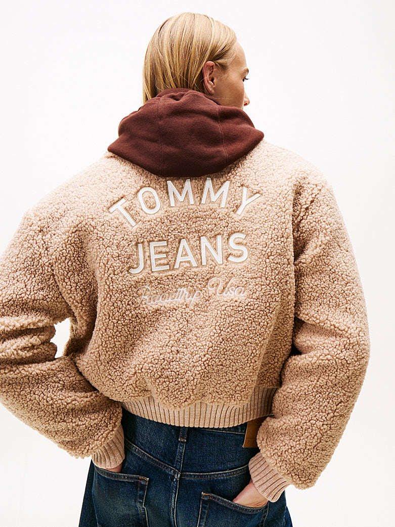Bomber sherpa Tommy jeans teddy beige