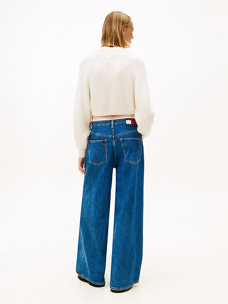 Pullover Tommy Jeans crop panna