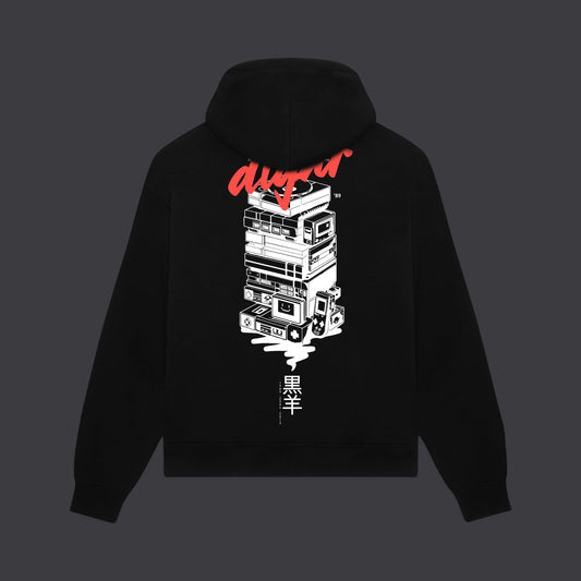 Felpa Yokai Console con cappuccio nero