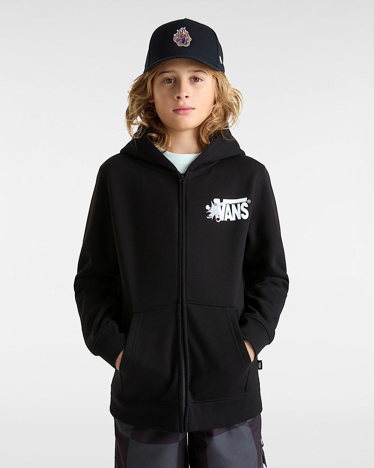 Felpa VSuper full zip con cappuccio nero - 8/16 ANNI