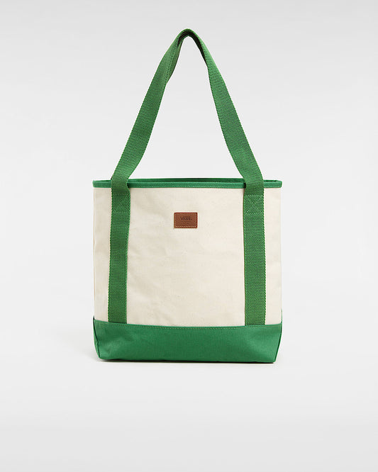 Borsa tote midi verde/bianco