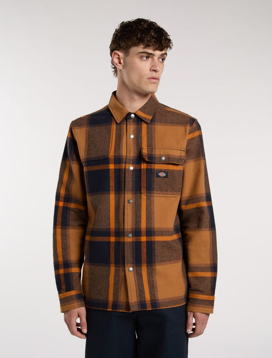 Camicia Nimmons a quadri arancio/nero