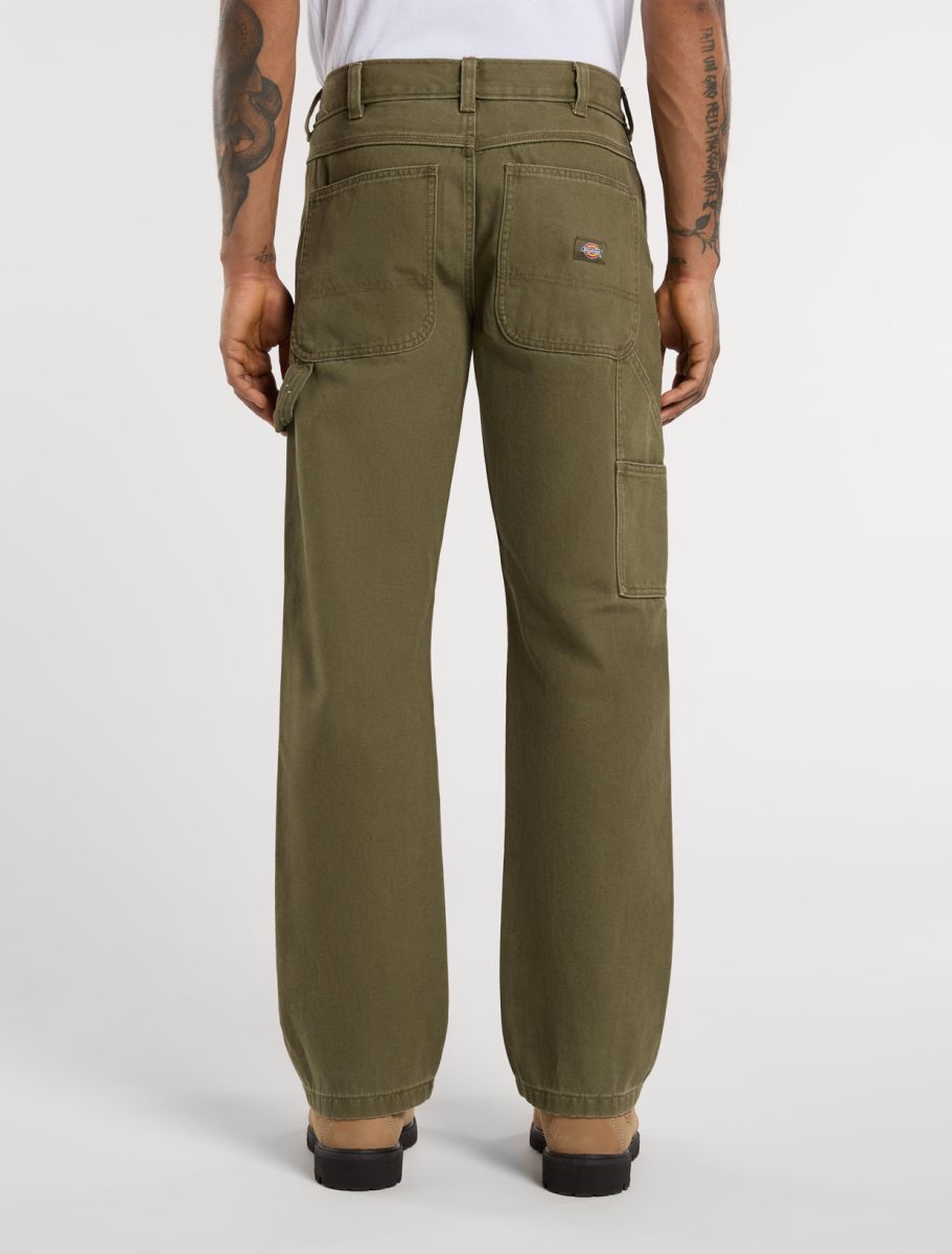 Pantalone carpenter in canvas verde