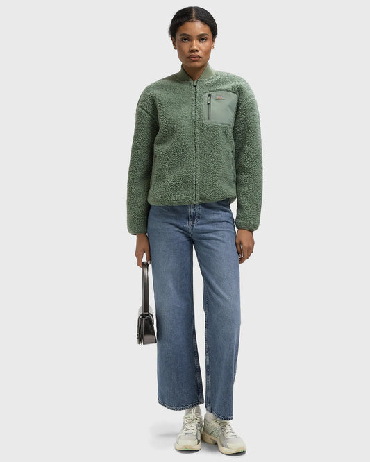 Giacca bomber Central in pile verde