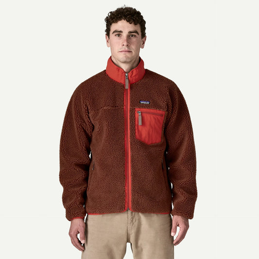 Giacca Classic retro full zip marrone/rosso