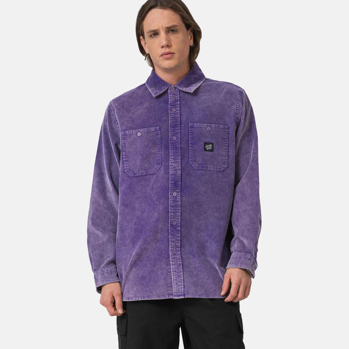 Camicia Jimi in velluto viola
